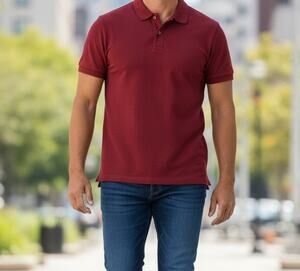 George Men's Polo Shirt Size Small Red Cotton Spandex Short Sleeve